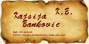 Kajsija Banković vizit kartica